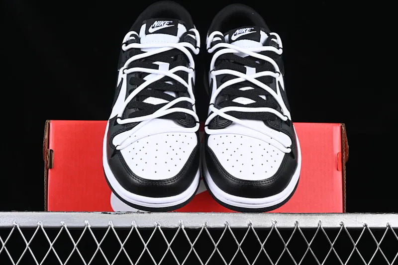 All Categories Nk SB Dunk Series Nk SB Dunk Low Low-top sneakers Nk Dunk Low Black and White Panda Customized version of deconstructed strap casual sneakers DD1391-100